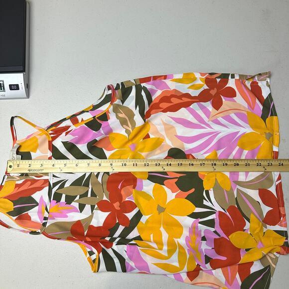 Loft Tropical Bright colorful Pink Yellow Floral Print Halter Blouse Size Small - Picture 6 of 10
